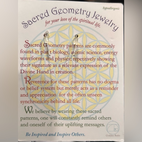 Sacred Geometry earrings- Torus vortex- Stainless steel- hypoallergenic Silver - Picture 5 of 5